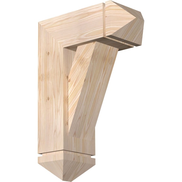 Ekena Millwork Traditional Arts and Crafts Smooth Bracket w/ Offset Brace, Douglas Fir, 7 1/2"W x 18"D x 26"H BKT0806X18X26TRA03SDF - main